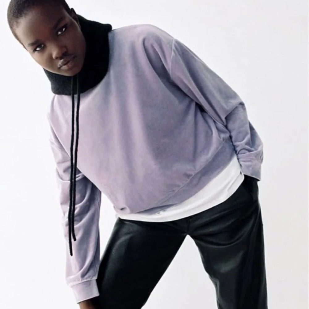 Zara  velvet sweatshirt - Picture 6 of 10